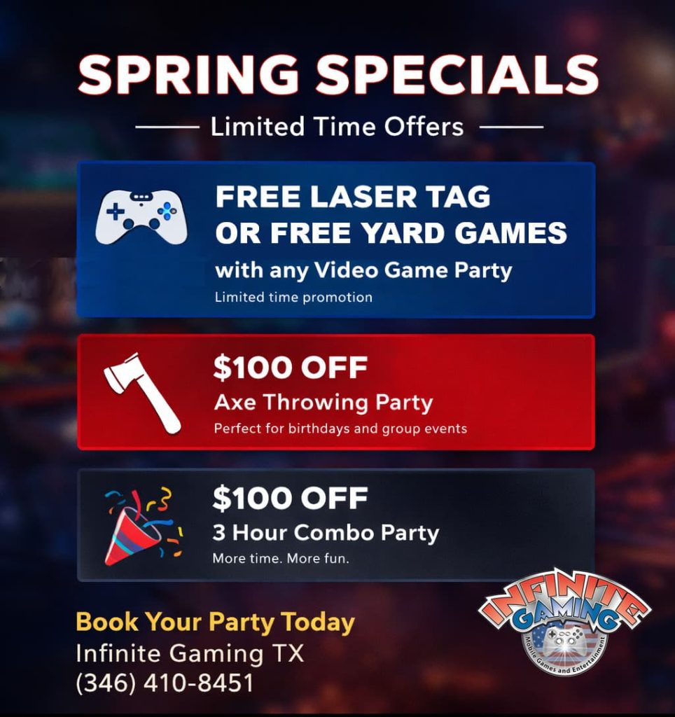 Spring game truck specials offered by Infinite Gaming