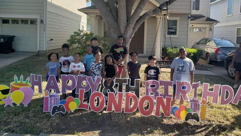 yard tag added for 8th birthday